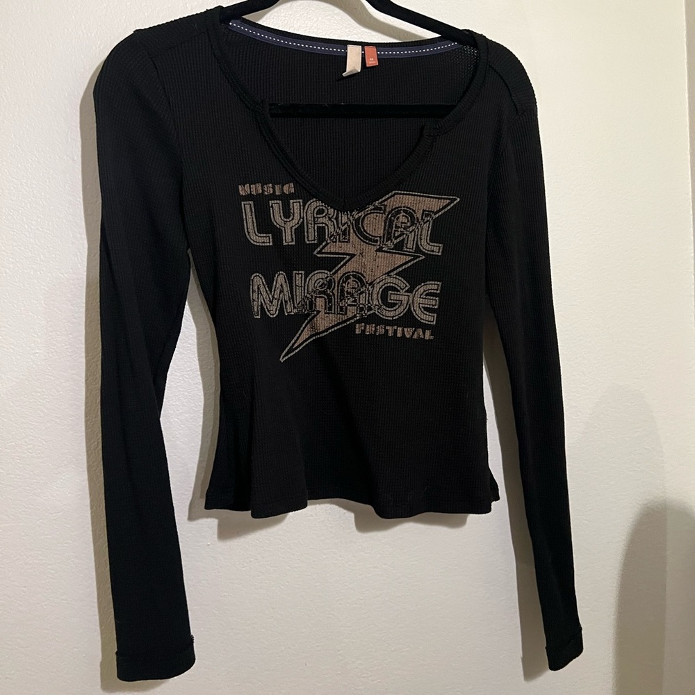 Pilcro Thermal Long Sleeve - Black - Size XS